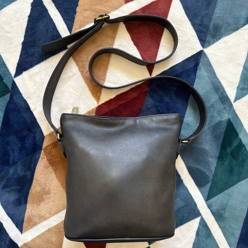 SOLD Coach Black Pebbled Leather Interior Patch Crossbody